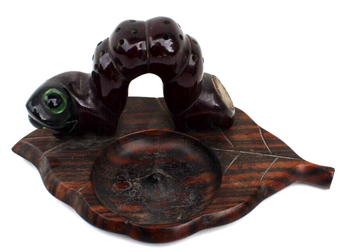 RARE Vintage TRADEMARK CATERPILLAR MATCH HOLDER Ashtray W/ Striker