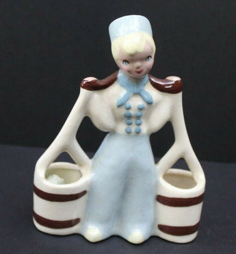 Vtg MCM CALIFORNIA CA Pottery - Yona 29 Dutch Boy Holding Buckets Figurine #23