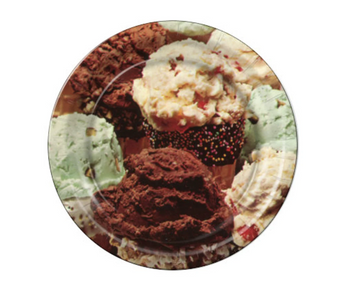 1970s Retro Ice Cream Cones 8 Pack Vintage Round Disposable Party Paper Plate