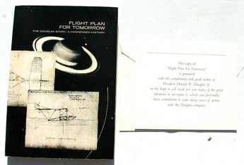 1962 First Edition FLIGHT PLAN FOR TOMORROW The Douglas Story W/ Letter Inside