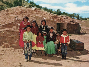 Vintage 1960's Indian Native American Family On Reservation Photo #309