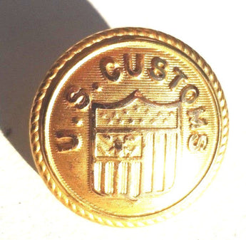 VTG Brass Gold Dress Uniform Buttons From The U.S. Customs Office BUTTON 1"