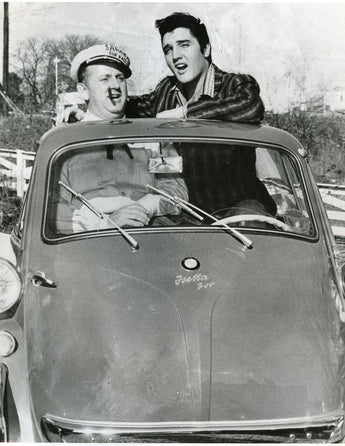 Vtg RARE B&W Portrait of ELVIS PRESLEY Singing In BMW Isetta 300 Car Photo #271