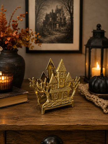 New Metal Gold Haunted House Halloween Dinning Napkin Holder Kitchen Table