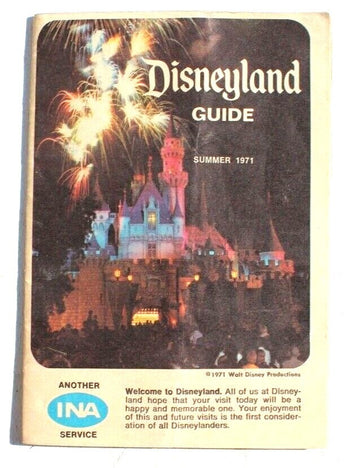 Vintage Disneyland 1971 Summer Guide Book, Walt Disney Productions Ina Service