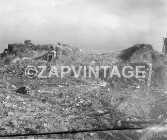Vtg WWII Japanese Back Entrance Of A Pill Box After Bomb Photo #1784