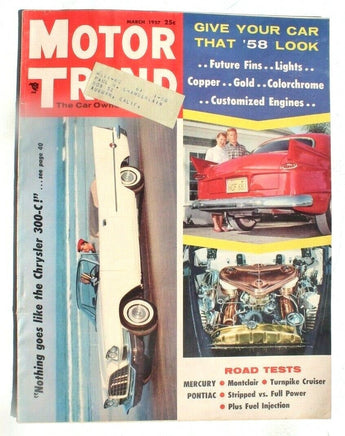 Vtg MOTOR TREND Magazine MARCH 1957 ROAD TESTS MERCURY AND PONTIAC