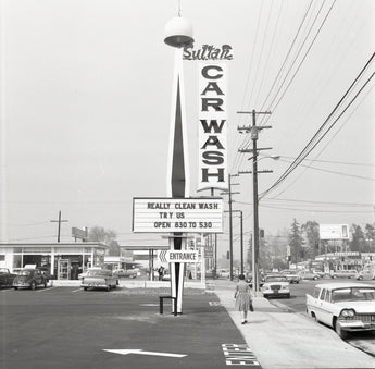 Vtg 1965 Sultan Car Wash On Victory & Woodman The Valley California Photo #2321