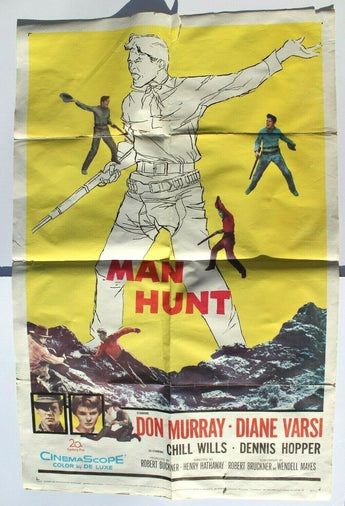 Vtg 1958 Joe Palooka Man Hunt (Don Murray Diane Varsi) Movie Poster