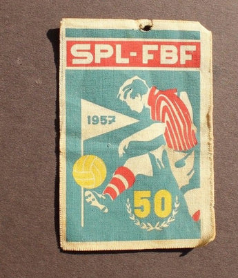 Vtg 1957 Finland Football Soccer Association SPL FBF Cloth Ticket / Badge Tag