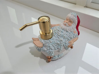 New Christmas Santa Claus Taking A bubble Bath In Tub Funny Gag Soap Dispenser