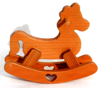 Vtg Robert Raikes Nursery Miniature Rocking Horse Bear Brown Wooden Furniture