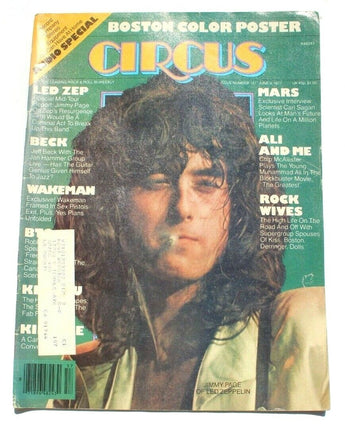 Vintage Circus Magazine June 9, 1977 Magazine - Jimmy Page Led Zeppelin Mars
