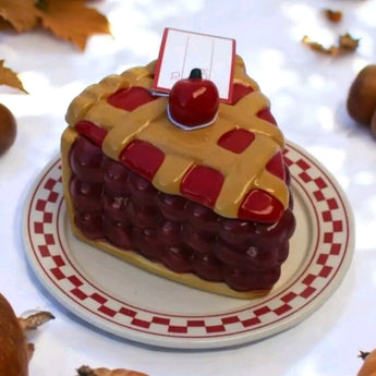New Ceramic Brown / Red Cherry Pie Dish With Lid Food Storage By Luna & Sage