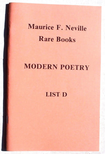 Vintage Maurice F. Neville RARE BOOKS Modern Poetry List D