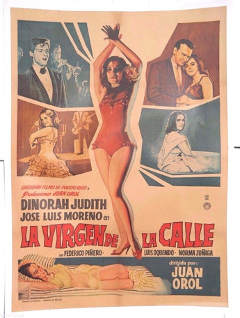 RARE Vtg Mexican Movie Poster - 1967 La Virgen De La Calle ( Dinorah Judith)