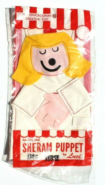 Vintage Sheram Industries By Luci 1969 NURSE Kids Hand Puppet Show - NOS