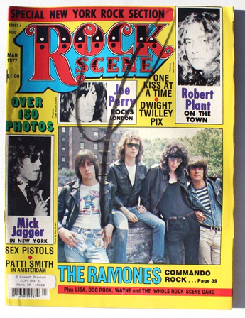 Vtg March 1977 Rock Scene Magazine - ROBERT PLANT The Ramones MICK JAGGER