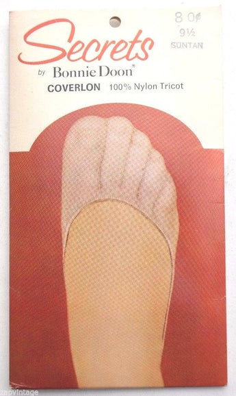 Vintage 1960'S Sealed Bonnie Doon Secrets Coverlon Foot Liners (Suntan) 9 1/2