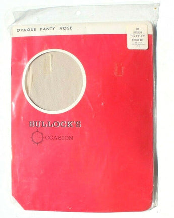 Sealed Vtg Bullocks Women's Opaque Panty Hose Hosiery - Ice Medium 5'3"-5'7" NOS