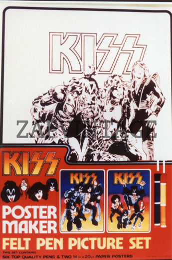 Vtg 1970s - 1980s (Aucoin) Promo Prototype Toy Photo KISS Poster Pen Set #2178