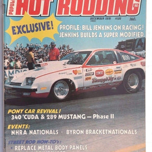 Vtg Hot Rat Rod Car Magazine - December 1976 HOT RODDING (Pony Car Revival)