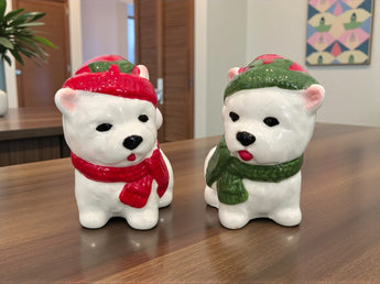 New Christmas Scottie Dogs Salt & Pepper Shakers Salt N Pepper Dinning Set