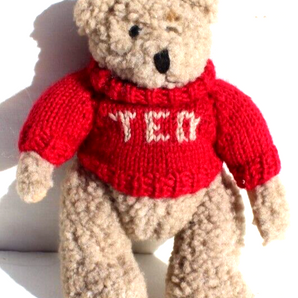 Vintage 1990 - 1993 TBC LTD Ted Stuffed small Bear With Sweater Toy