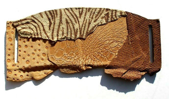 VTG Women's 1980's - 1990's Leather Rope Zebra Snake Skin Decoration Hardware