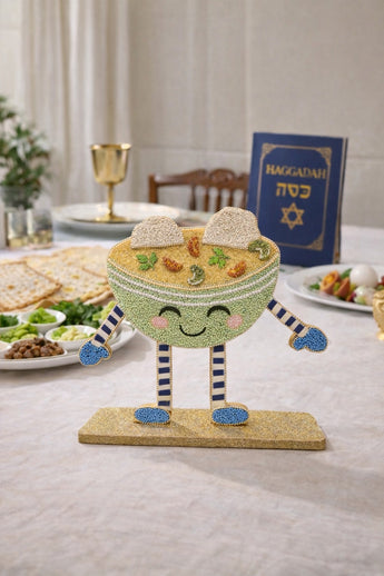 New Beaded Happy Passover Smiling Matzah Matzo Ball Soup Room Decor Figure