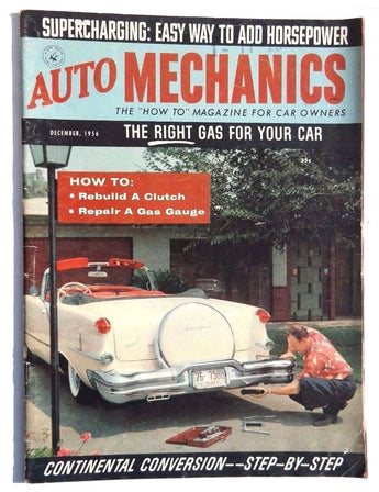 Vtg Hot Rat Rod Car Magazine - December 1956 AUTO MECHANICS (Supercharging)