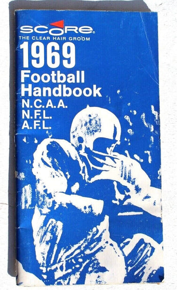 1969 Football Handbook, Score the Clear Hair Groom Sponsored, NFL, NCAA, AFL
