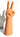 New Tan OK Peace Sign Hippy Sign Clay Figurine Room Decor Statue 12 1/2" Tall