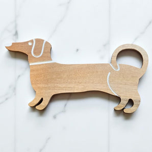 New Large Wood Party Dachshund Weiner Dog Cheese Charcuterie Board Cutting Board