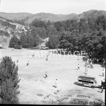 Vtg 1950's Baseball Game Tinkertown Express Trailer California Photo #1647