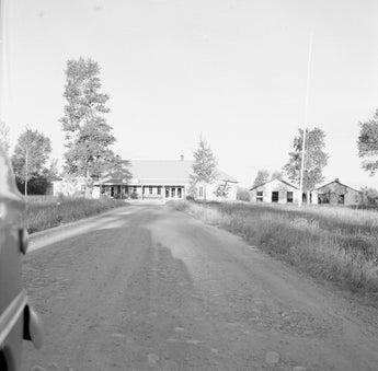 Vtg 1954 Fort Bridger Museum Road & Building Wyoming US 30 Photo #1456