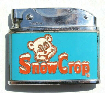 Vtg Snow Crop Home Squeezed Orange Juice Vulcan Adverting Cigarette Lighter