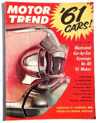 Vtg Hot Rat Rod Car Magazine - September 1960 MOTOR TREND (Plymouth 4 Cylinder)