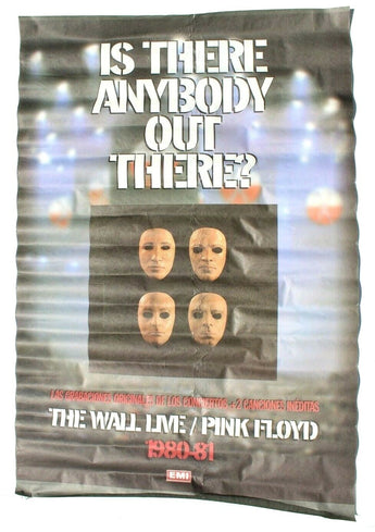 Vtg 1980 - 1981 PINK FLOYD "IS THERE ANYBODY OUT THERE" Mexico In Store Poster