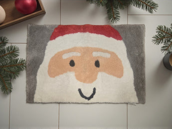 New Holiday Christmas Santa Claus Face Soft Bathroom Bath Mat Rubber Back