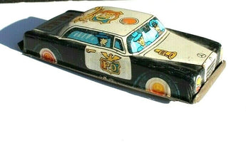 Vintage Old METAL POLICE PATROL Toy CAR Made In Japan 5" Long