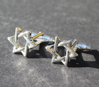New Men's Star of David Jewish Stainless Steel Dress Shirt 1 Pair Cufflinks
