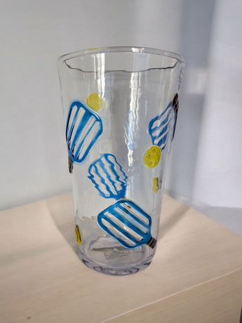 New Plastic Outdoor Blue Party Summer PICKLEBALL Beverage Cup Tumbler Glass