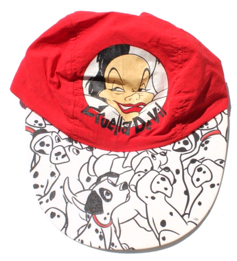 Vtg 1990s Disney Movie Hat Cap Womens One Size Red Cruella De Vil Dalmations