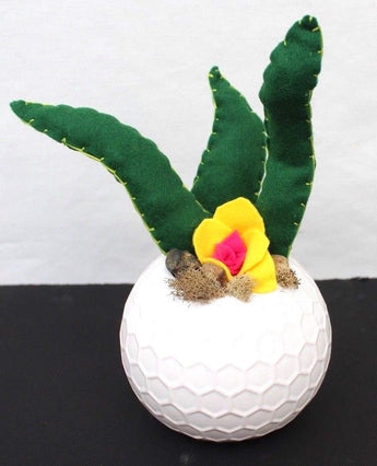 New Retro Contemporary Felt Fake Succulent Cactus Home Office Plant - Green