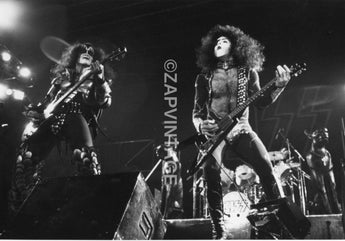Vtg 1970s Gene Simmons Concert Tour Preforming Kiss Band Music Photo #2411