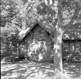 Vtg 1955 Little Cabin Along The Chisholm Trail Kansas Photo #1438