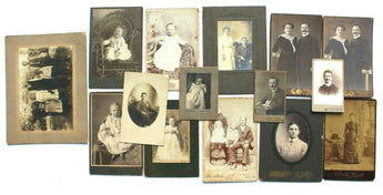 Lot Of 14 Vintage Early 1900s Family Photos / Pictures (Husband, Baby, Kids)