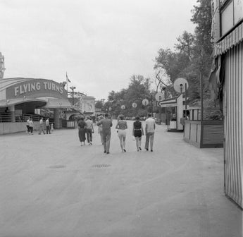 Vtg 1950s River View Amusement Park Flying Turns Ride Chicago ILL Photo #1396