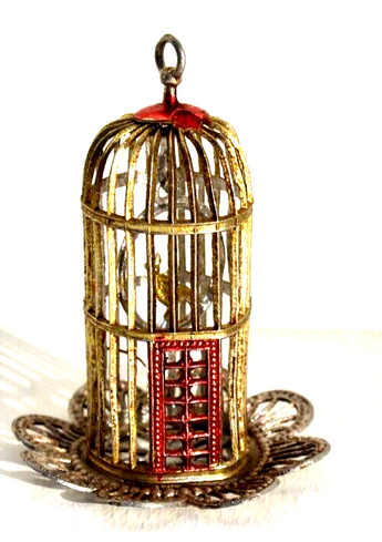 Antique Victorian Dollhouse ORMOLU ERHARD & SOHNE Hanging Bird Cage Germany